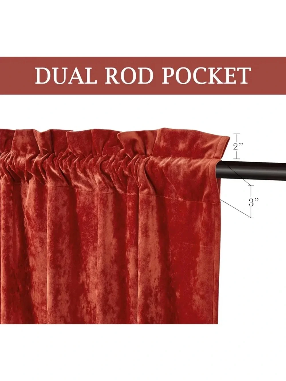Brick Velvet Curtain Panel